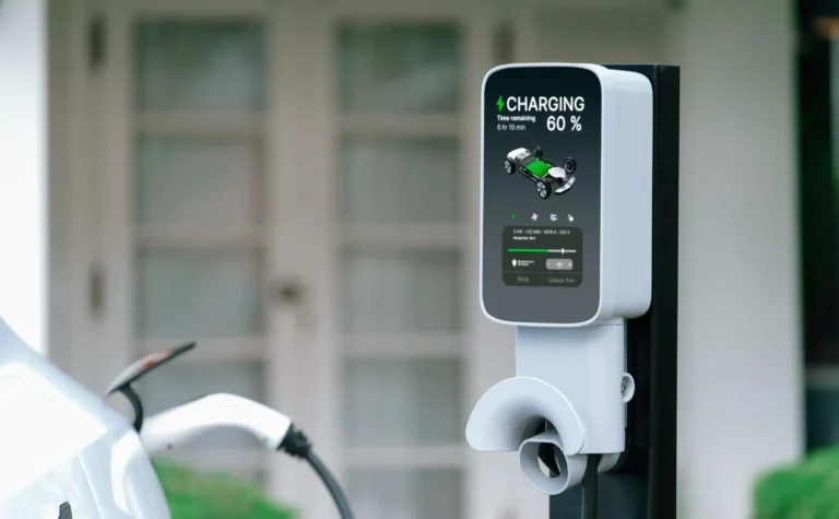 electric vehicle technology utilized home charging station synchronos Web H